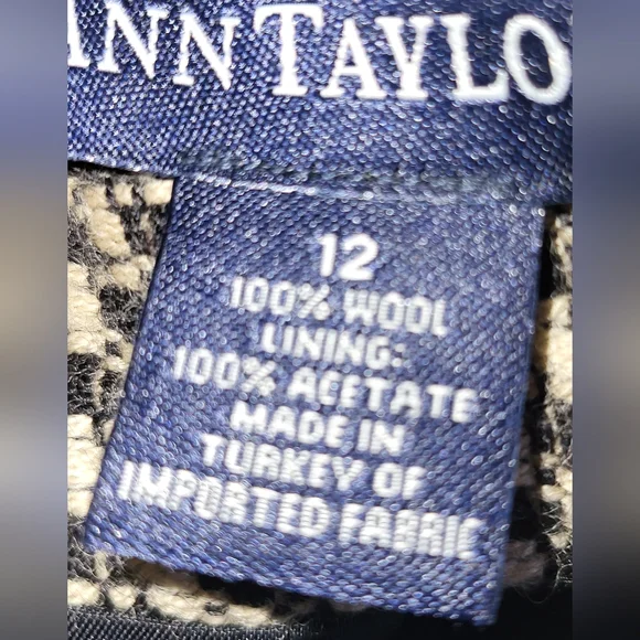 Ann Taylor Women's Houndstooth Blazer - Black and Cream - Picture 4 of 8